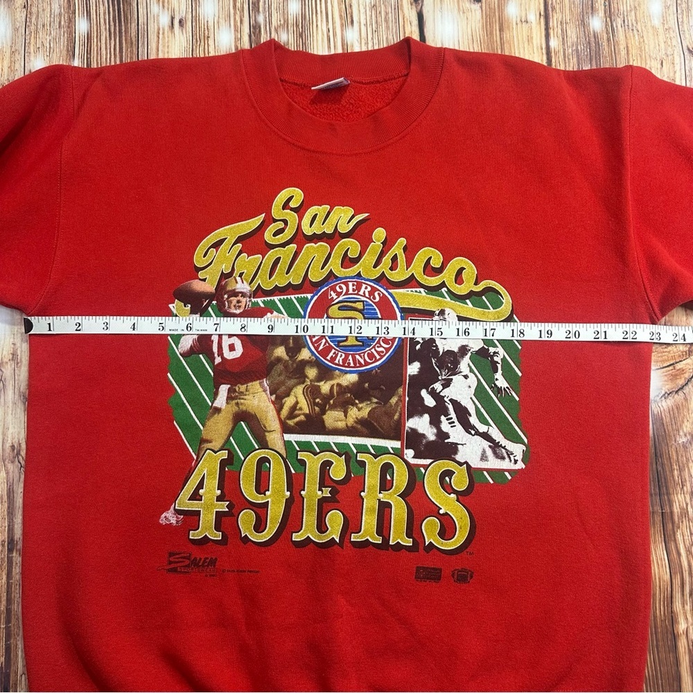 Vintage 90s San Francisco 49ers Salem NFL Montana Graphic Sweatshirt Size L - Picture 7 of 16